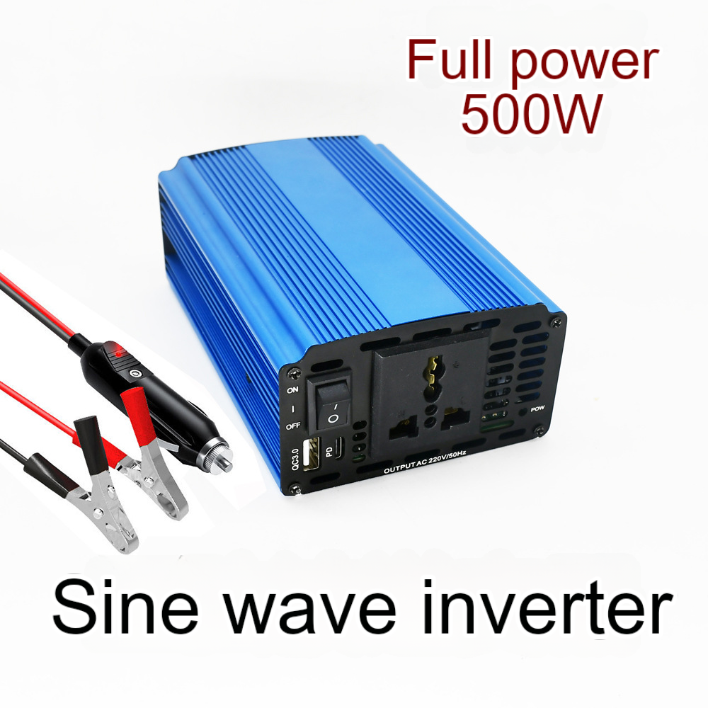 500W pure sine wave inverter household energy storage power converter 12V24V48V to 110V220V