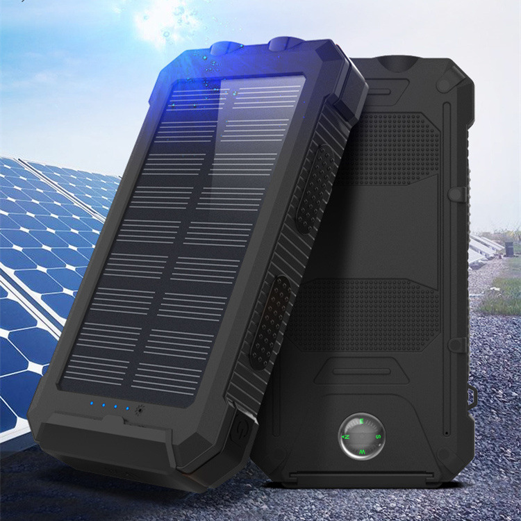 Solar mobile power bank 20000mah compass mobile phone solar charger