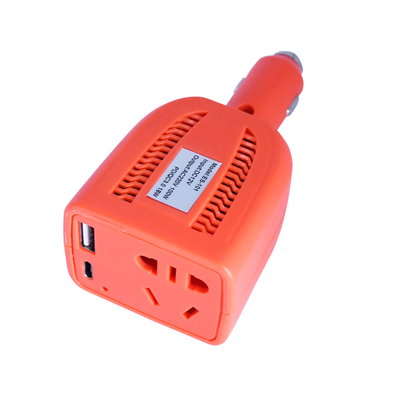 100W car power inverter 12V to 110V/220V car power converter 100W car power inverter+fast charging PD3.0 QC 3.0 (USB/TYPE-C)