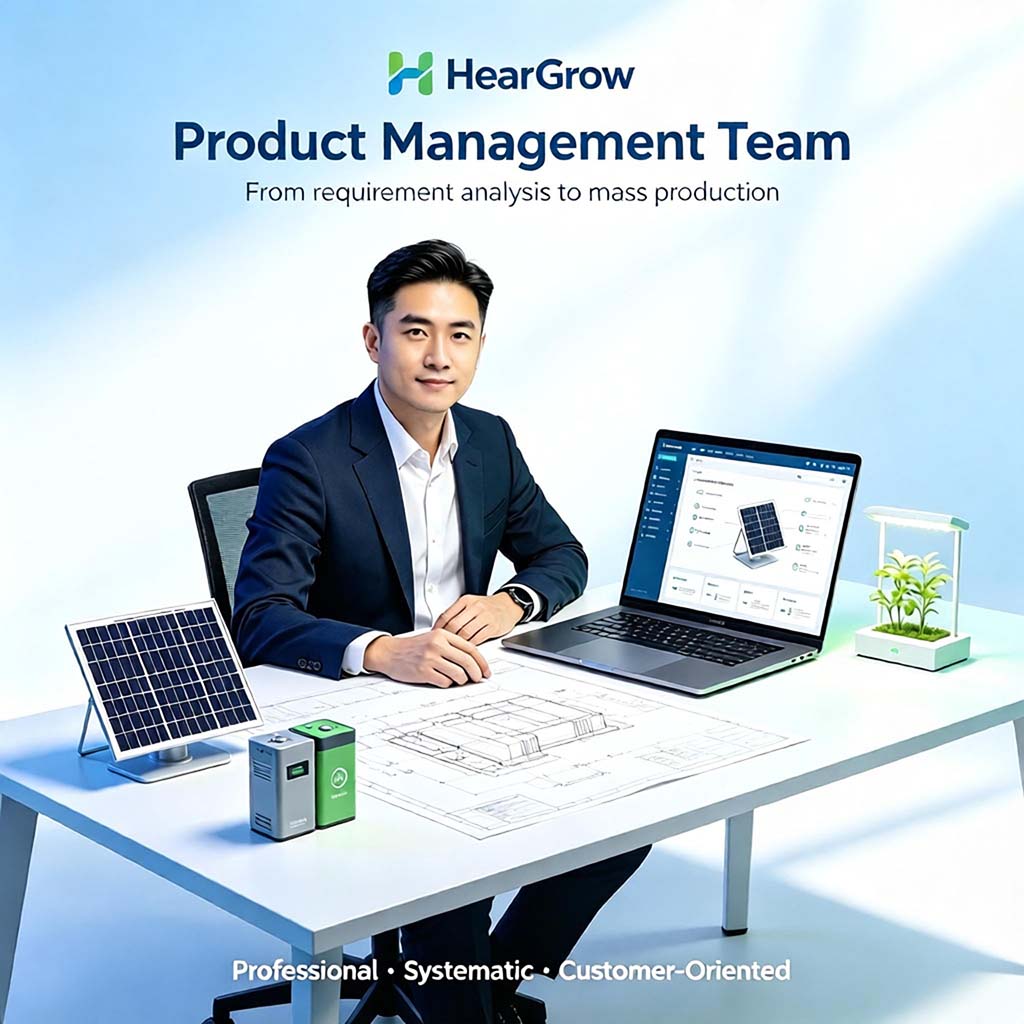 HearGrow will continue to uphold the philosophy of "Innovation, Quality, Service," providing smarter and more environmentally friendly solutions for full-house power supply and consumption, working together to build a better future.
